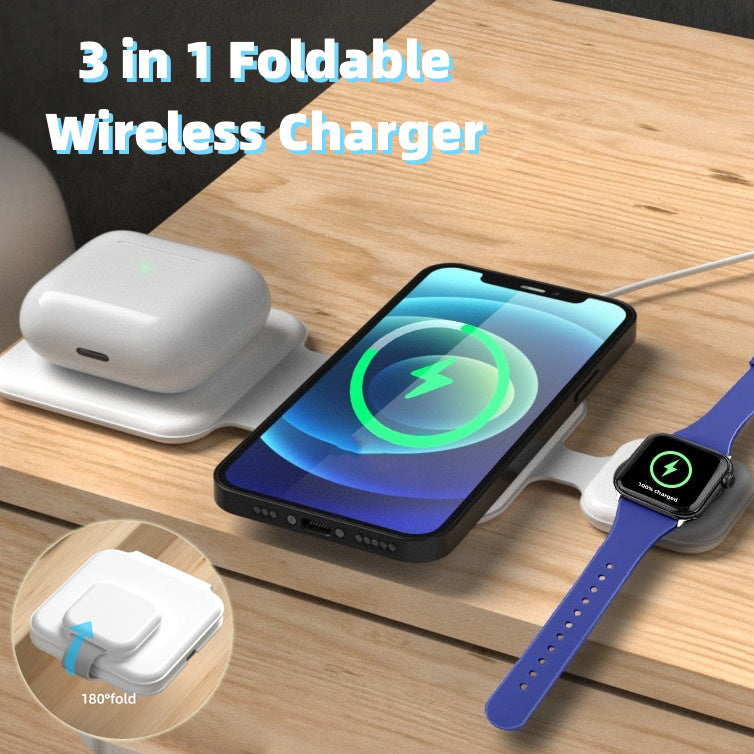 Magnetic Foldable Wireless Charger Charging Station Multi-device Folding Cell Phone Wireless Charger Gadgets