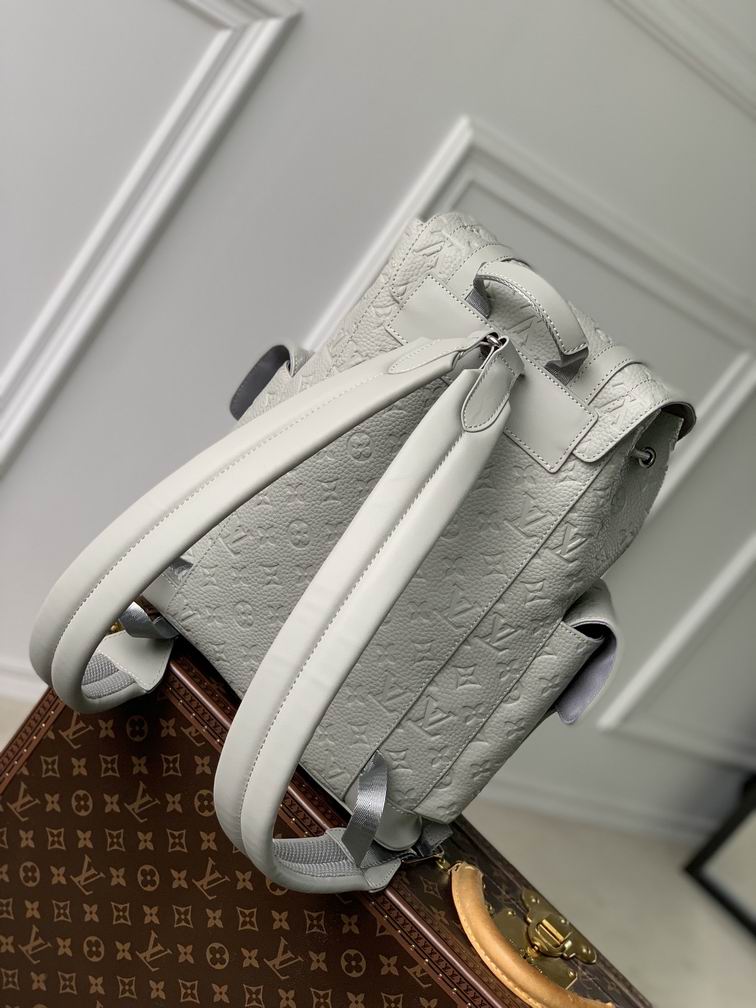 Louis Vuitton Christopher PM Backpack in Monogram Embossed Taurillon Monogram Leather M23146 Mineral Gray