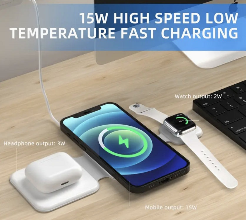 Magnetic Foldable Wireless Charger Charging Station Multi-device Folding Cell Phone Wireless Charger Gadgets